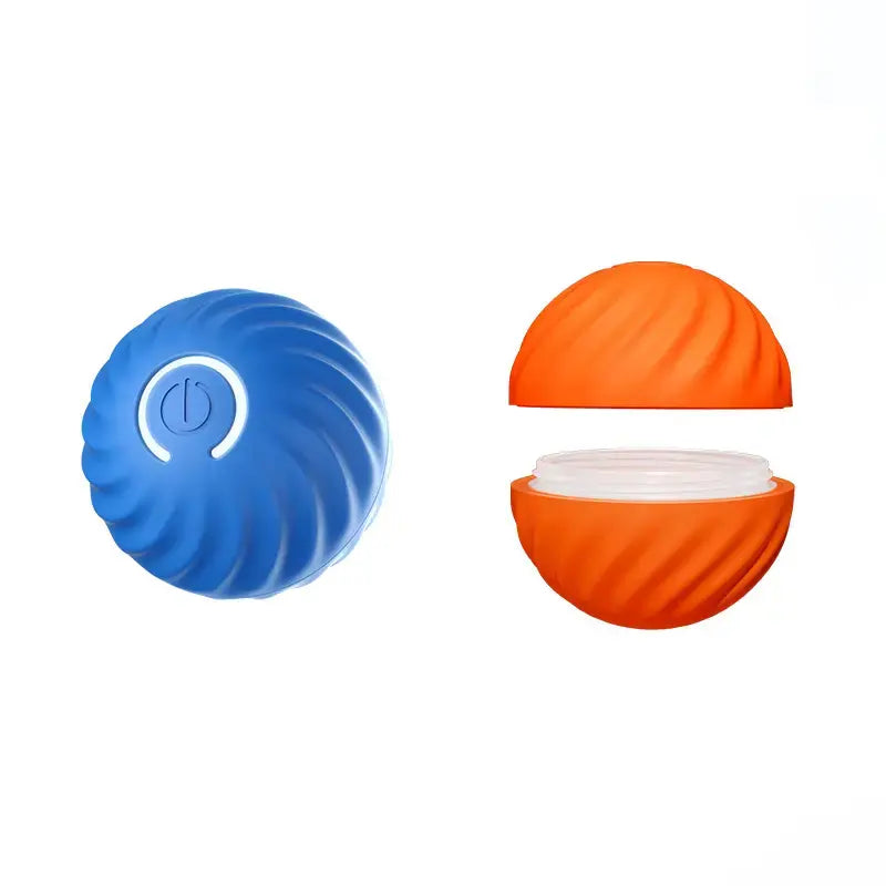 Balle interactive rebondissante bleue fermée et rouge ouverte