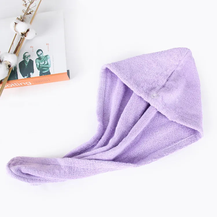 Serviette de séchage des cheveux mauve