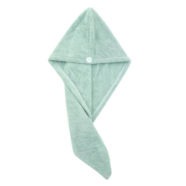 Serviette de séchage des cheveux verte